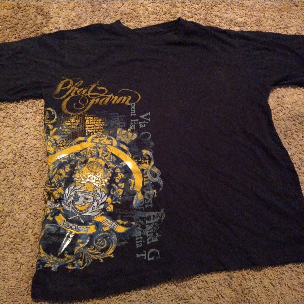 Vintage Phat Farm Classic American Flava T-shirt Size XL Black